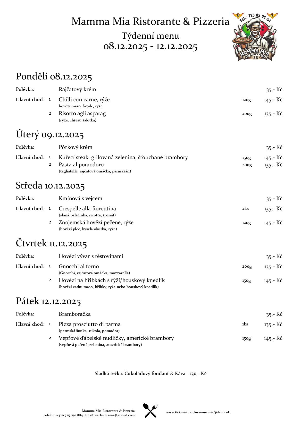 Týdenní menu